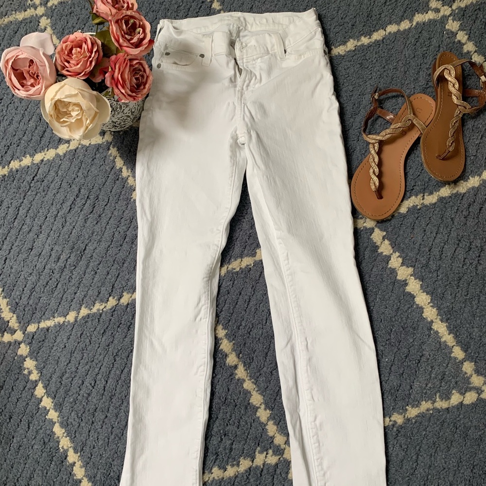 7 for all mankind white skinny jeans
